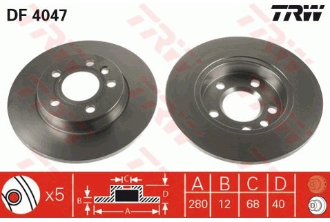 TRW Tarcza hamulcowa DF4047