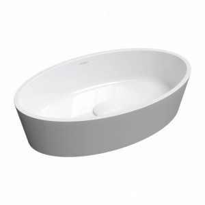 Omnires BARI500UNBSP BARI M+ Umywalka nablatowa 50 x 30 cm biały szary połysk