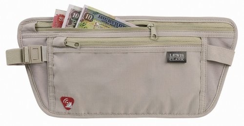 Lewis N. Clark Lewis N Clarks RFID-Blocking waist Stash pieniędzy na pasek, Beige 1268