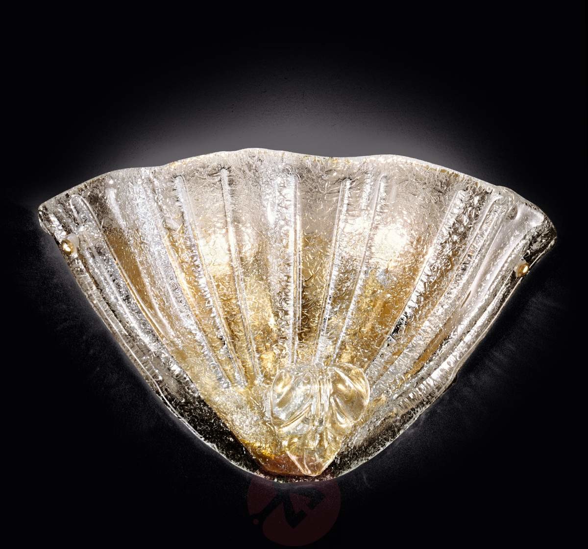 Szklana lampa ścienna Alba z 24-karat. złoceniem
