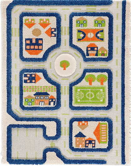 IVI Dywan miasto zabaw 80 x 150 cm niebieski 121MD033MA80153