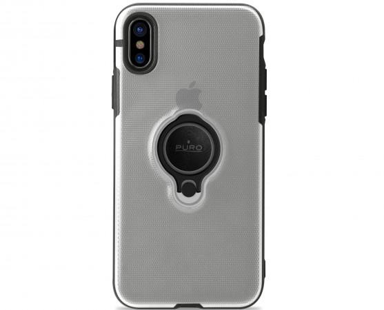 PURO Magnet Ring Cover do iPhone X przezroczysty (IPCXMAGRINGTR)