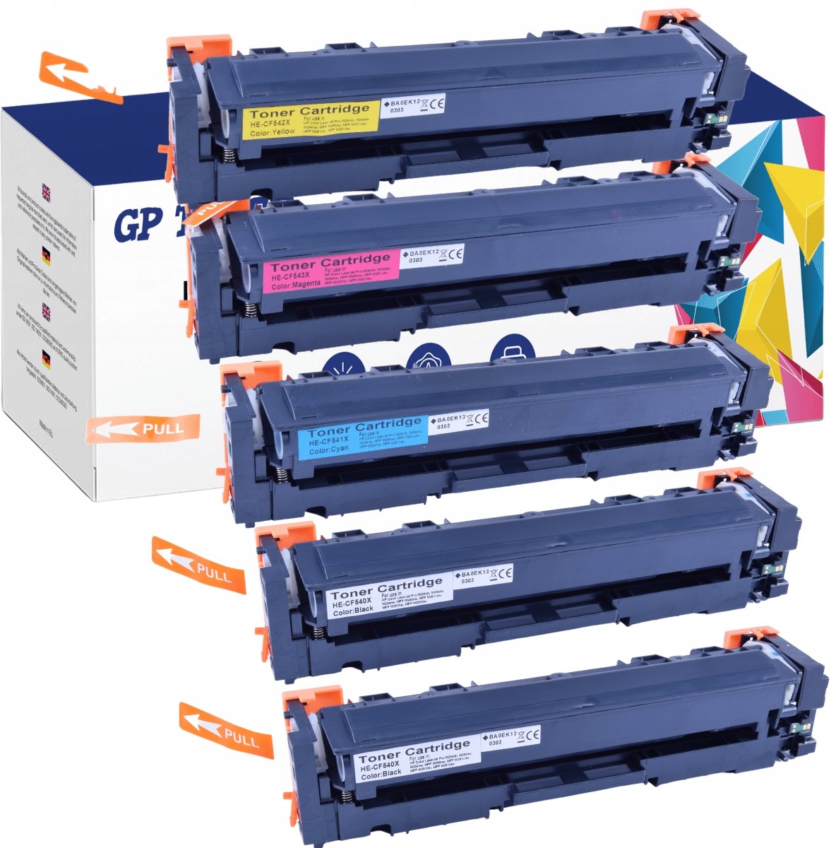 5x Toner Do Hp 203X CF540X M254nw M280nw M281fw XL