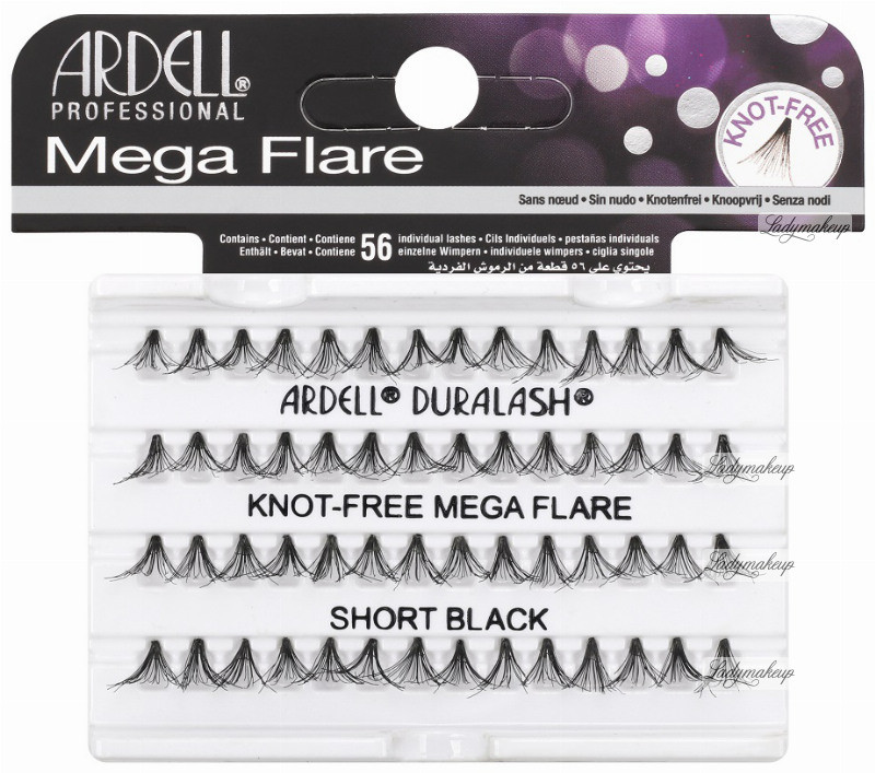 Ardell Mega Flare - Pogrubione rzęsy w kępkach - 652799 - KNOT-FREE MEGA FLARE - SHORT BLACK ARDFRKE-WKE