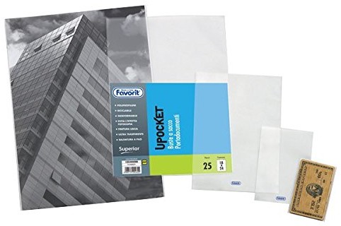 Unbekannt Buste Senza foratura Upocket Favorit Trasparente 6 x 10 cm 01044001 (conf.25) 100460083
