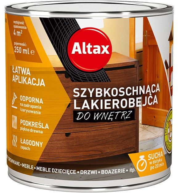 Altax Sherwin Lakierobejca do wnętrz szybkoschnąca 0,25 L szara