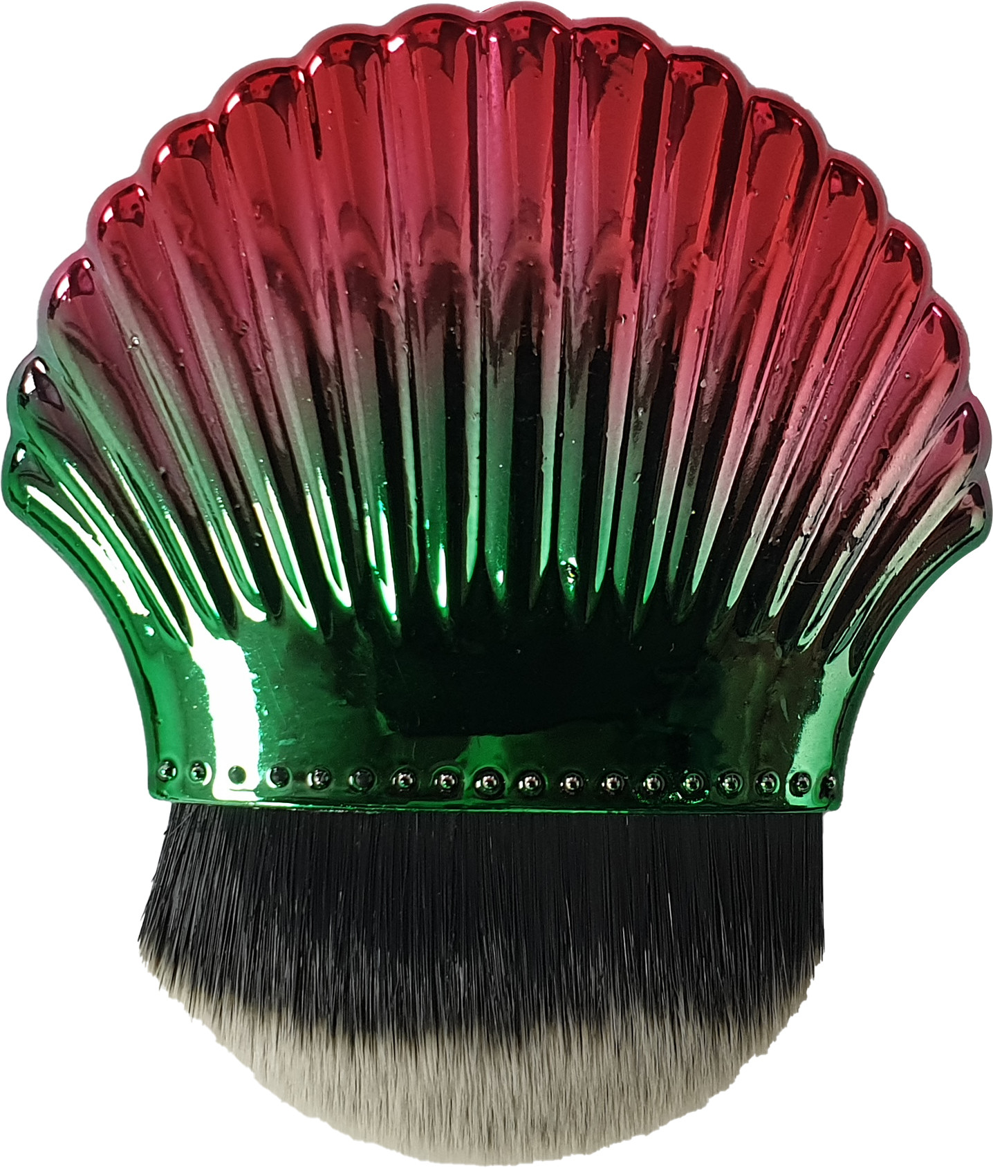 PĘDZEL DO MAKIJAŻU KONTUROWANIE MAKEUP MUSZELKA CZERWONY ZIELONY VERA-16-GR