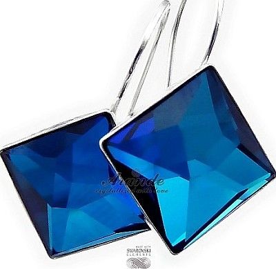 Swarovski Kolczyki Bermuda Blue Srebro Certyfikat