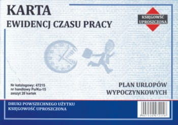 Firma krajewski Karta ewidencji czasu pracy pracownika A5 [Pu/Ku-15] Pu/Ku-15