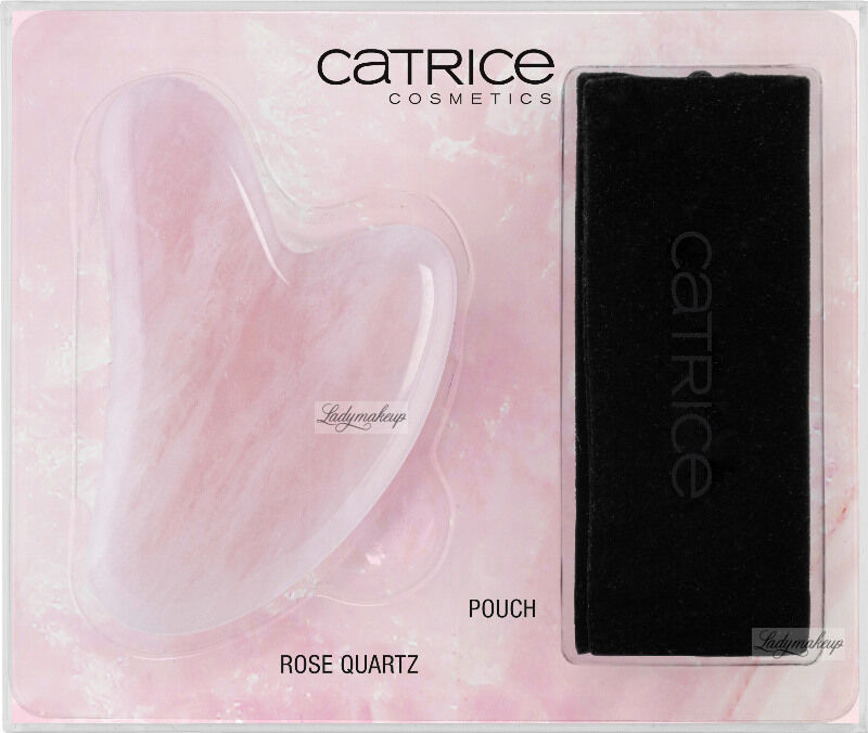 Catrice Catrice - ROSE QUARTZ FACIAL GUA SHA - Różowy kwarc do masażu twarzy + pokrowiec