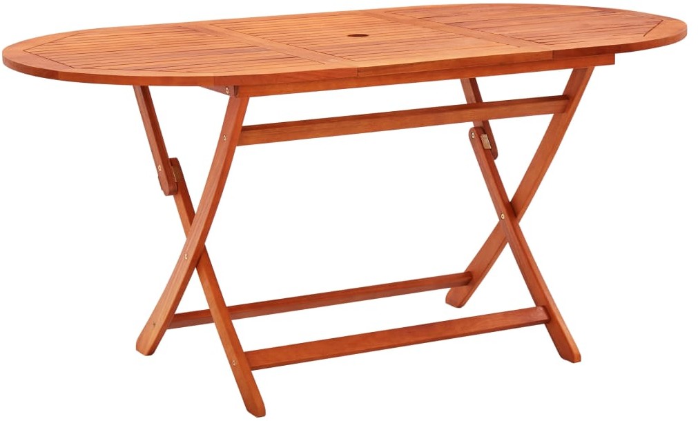 vidaXL Składany stół ogrodowy, 160x85x75 cm, lite drewno eukaliptusowe