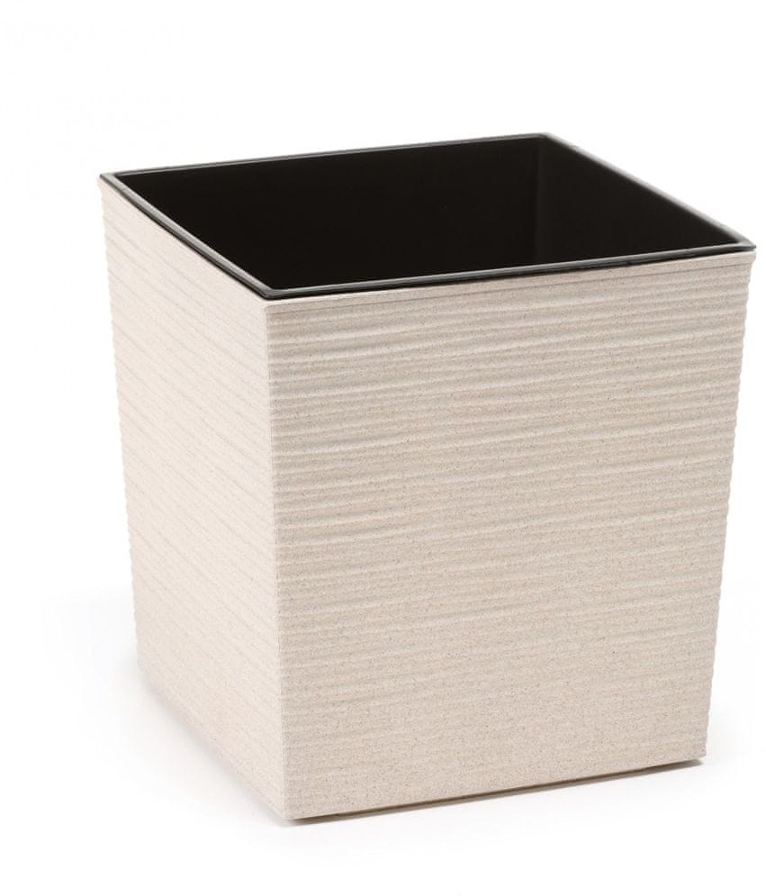 LAMELA doniczka JUKA ECO DLUTO 30x30 cm wys 31 cm biała