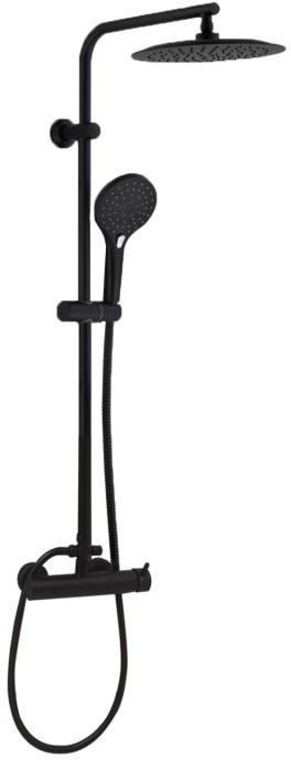 Yoka Zestaw natrysk bateria prysznicowa z deszczownicą 25 cm - Yoka BP.BERGEN 25 BLK