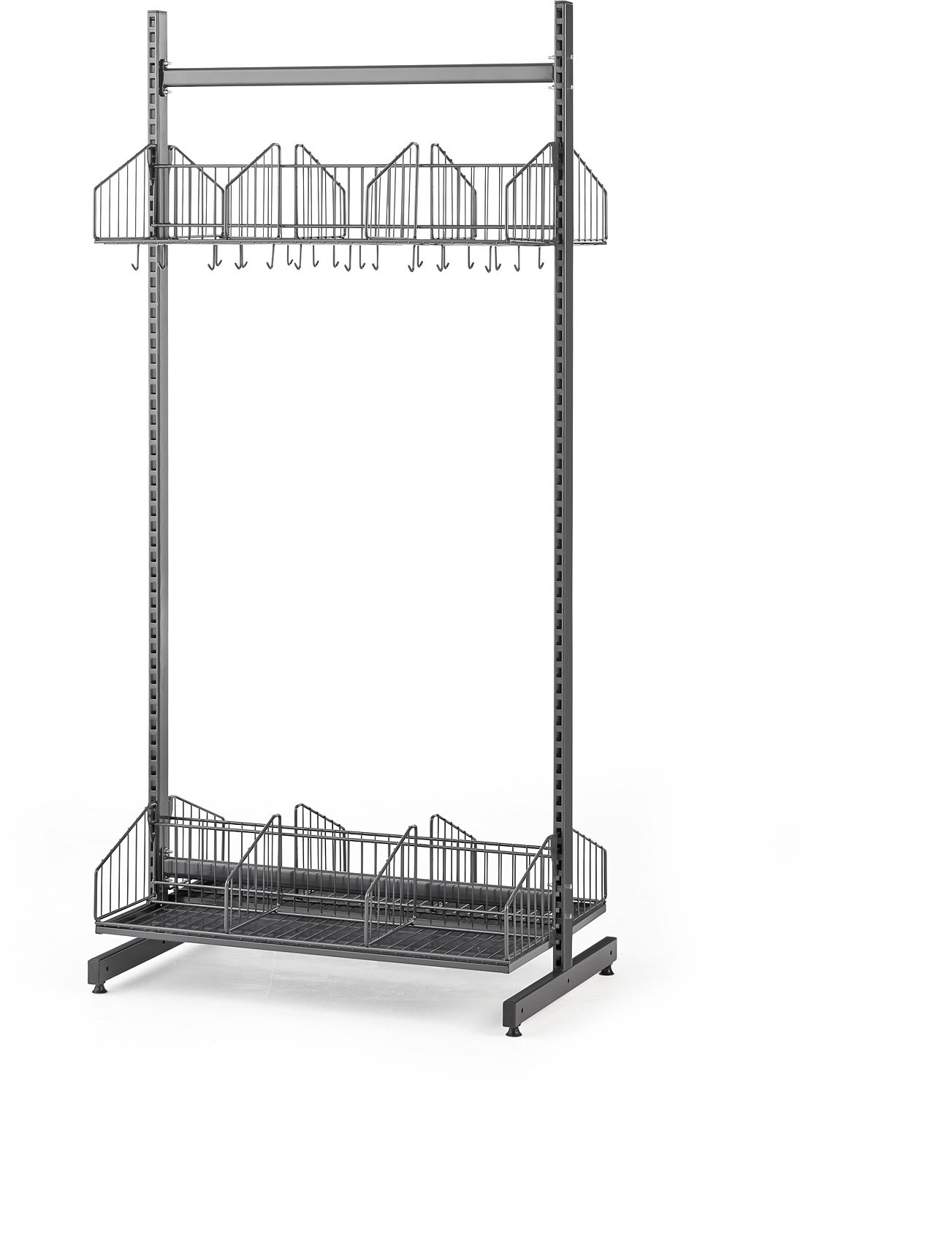 AJ Produkty Podłogowy regał do szatni TRD, moduł podstawowy, 900x2000 mm, ciemnoszary