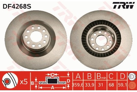 TRW Tarcza hamulcowa DF4268S