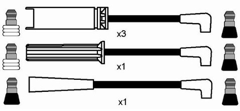 NGK Zestaw przewodów zapłonowych 2996