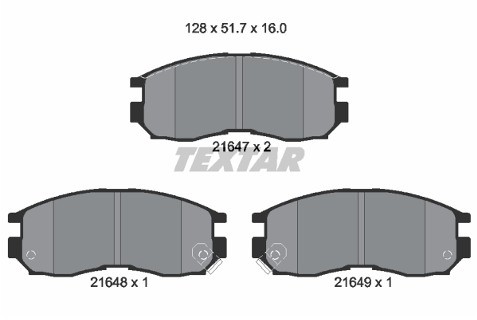 TEXTAR Zestaw klocków hamulcowych, hamulce tarczowe 2164701