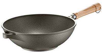 Berndes 071284 Wok z trzonkiem, aluminiowa, czarna, 28.0 x 28.0 x 9.5 cm 071284