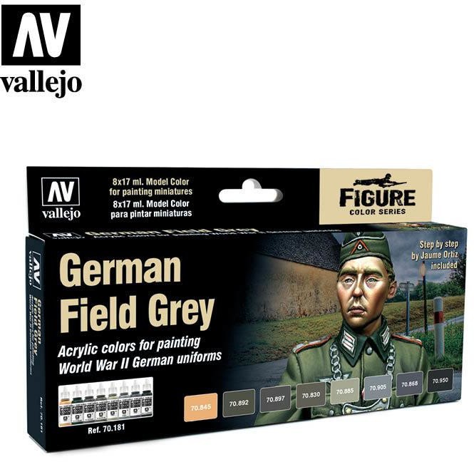 Vallejo Model Color Zestaw 8 farb - German Field Grey Uniform by Jaume Ortiz Vallejo 70181