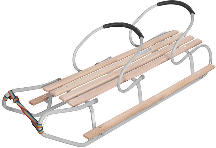 Kimet Tradycyjne sanki drewniane z podwójnym oparciem i podnóżkami DUO MAX