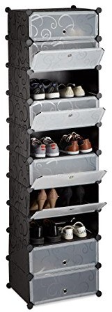 Relaxdays szafka na buty 10 poziomów, nie zajmuje dużo miejsca, wys. x szer. x głęb. ok. 176 x 49 x 37 cm, różnekolory. 10021963_46