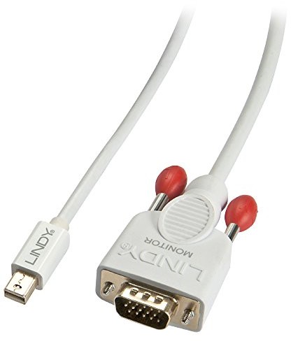 Lindy 2 m Mini Displayport na VGA kabel bierny - biały 41967