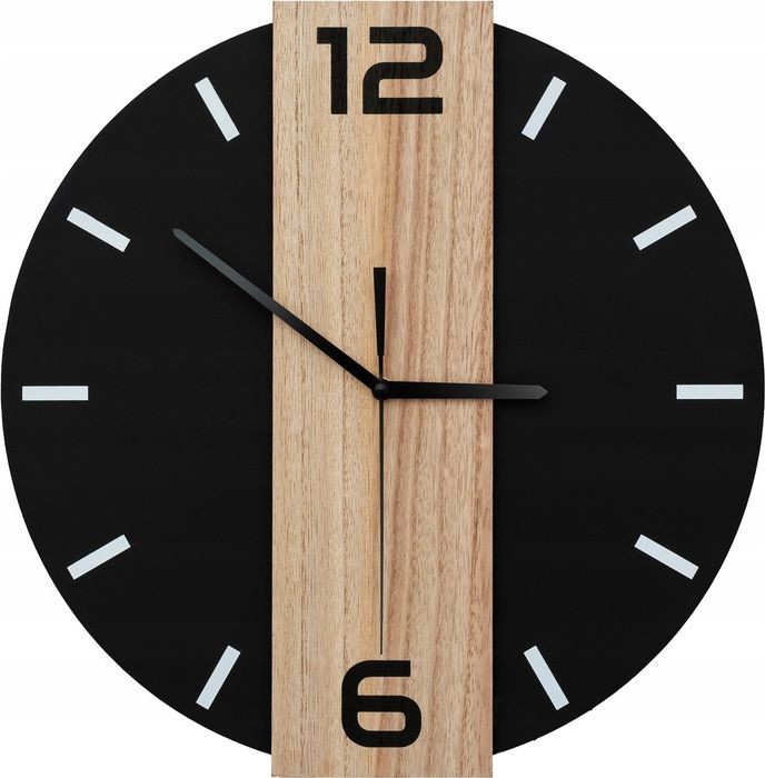 REA REA Zegar Ścienny Metal Drewno Czarny 35 ZEG-08742