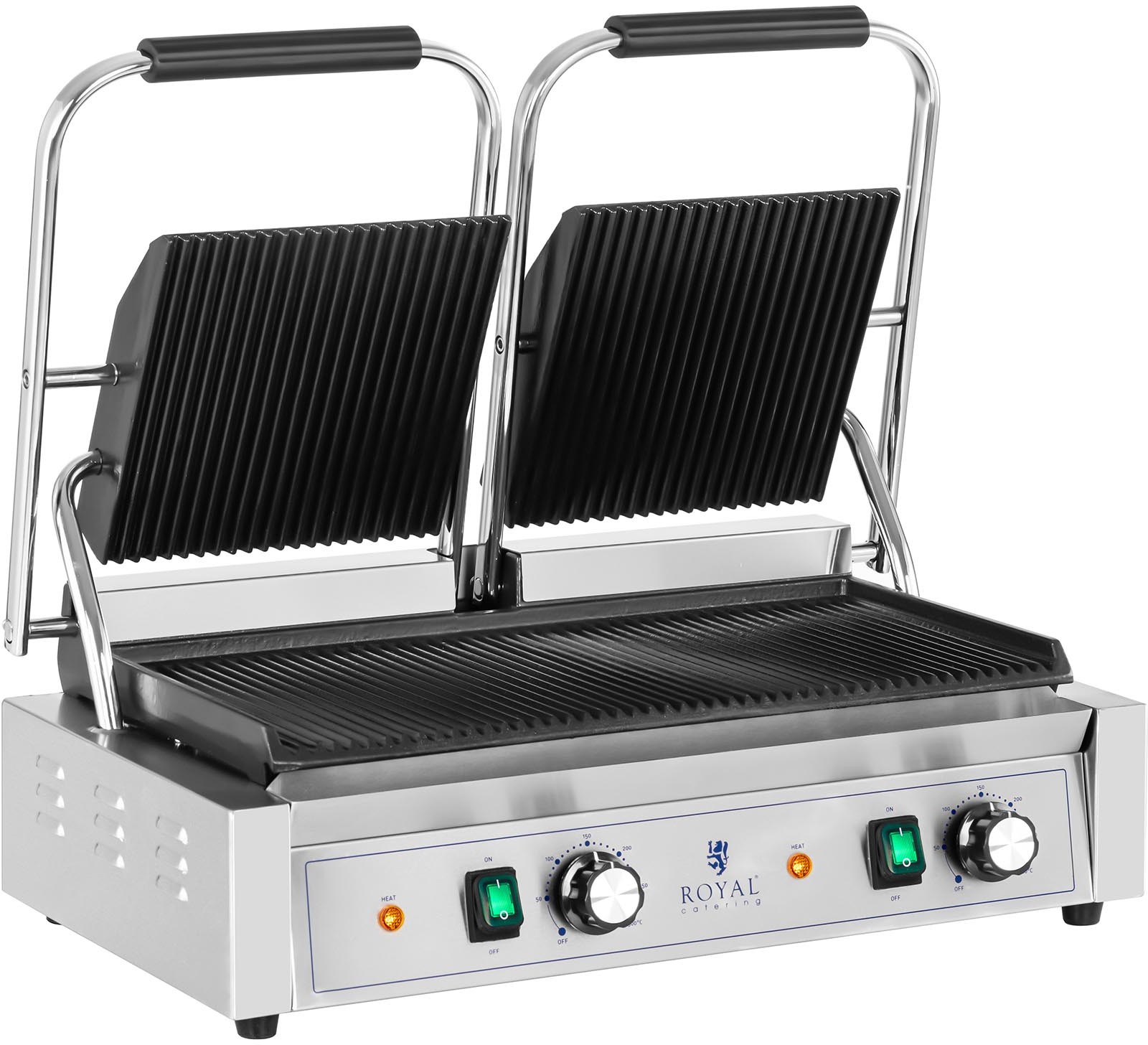 Royal Catering Grill kontaktowy 3600 W ryflowany RCPKG-3600-R