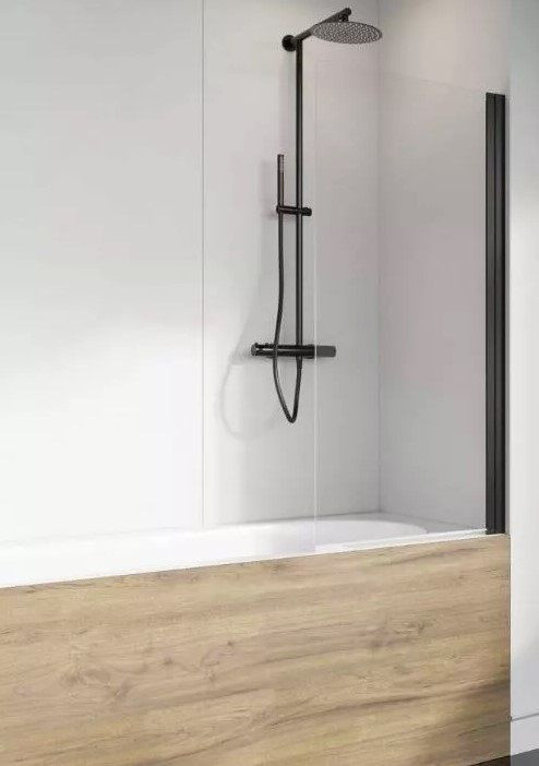 Radaway Nes 8 Black PNJ I Parawan nawannowy jednoczęściowy 70-71,5x150 cm prawy profile czarne szkło przezroczyste z powłoką Easy Clean 10061070-54-01R