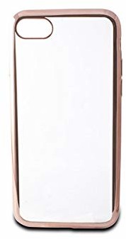 BigBuy Tech BigBuy Tech S1902737 etui na telefon komórkowy Iphone 7/8 Flex metal TPU przezroczyste różowe złoto metaliczne BIG-S1902737