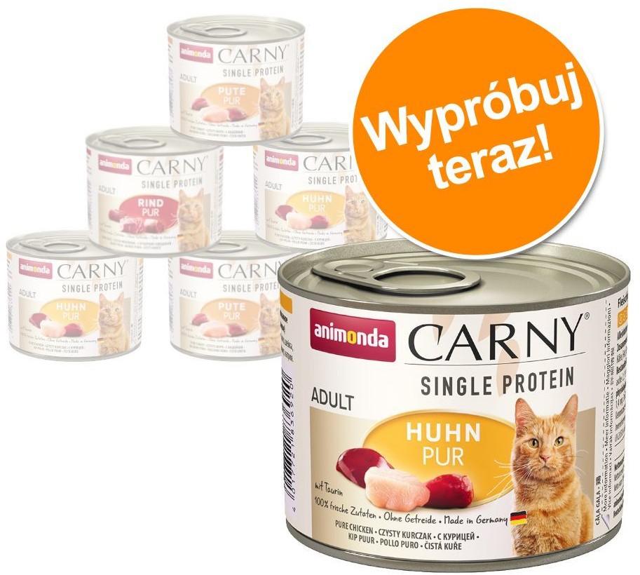 Animonda Carny Pakiet próbny Carny Single Protein Adult - 6 x 200 g