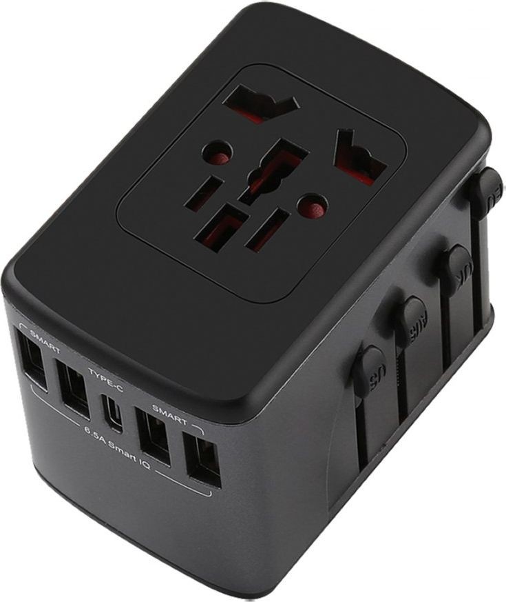 Omega OMEGA POWER TRAVEL ADAPTOR 100-240V 6 IN 1 3A USB TYPE-C SMART 32.5W OTRA30W