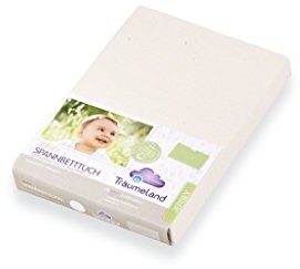 Träumeland tt05003 prześcieradło z gumką Organic, 60 x 120 cm/70 x 140 cm, naturalna biel