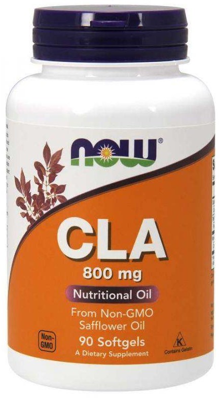 Now Foods CLA 800 mg - sprzężony Kwas Linolowy z oleju z Nasion Krokosza (90 kaps.)