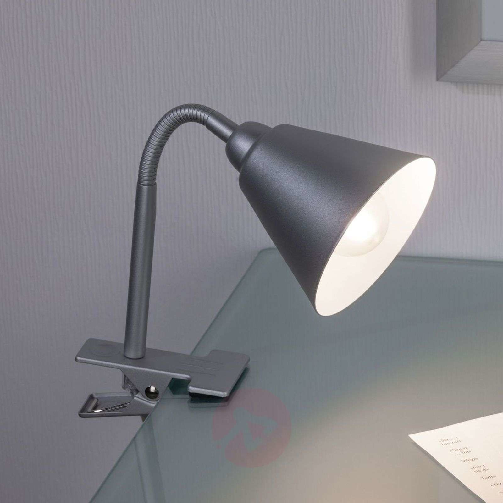 Paulmann Vitis lampa z klipsem, szara