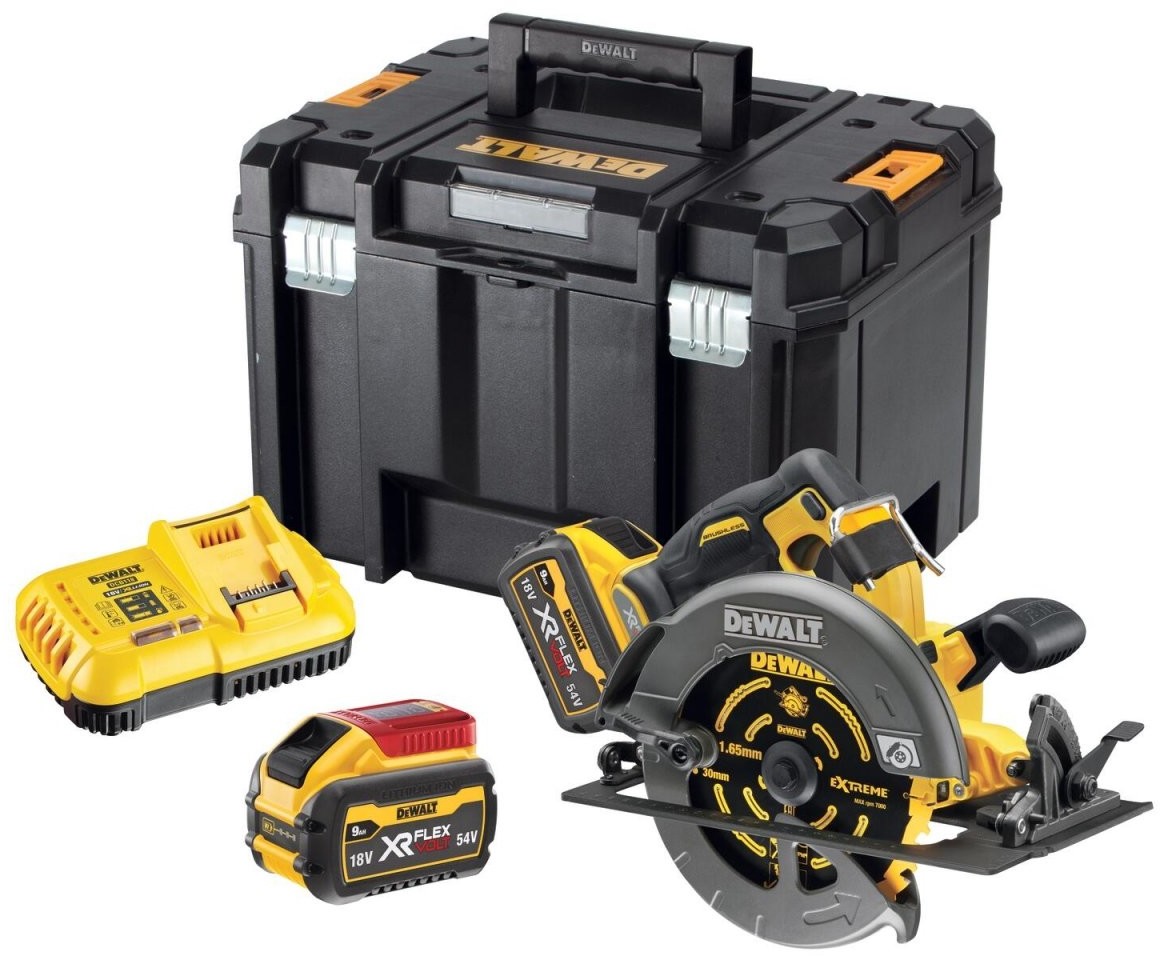 DeWalt Akumulatorowa pilarka tarczowa 54V XR FLEXVOLT 2x 9.0Ah 190mm DCS578X2-QW