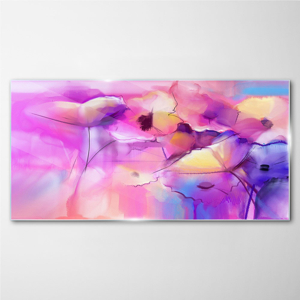 PL Coloray Obraz na Szkle Sztuka abstrakcja kwiaty 120x60cm