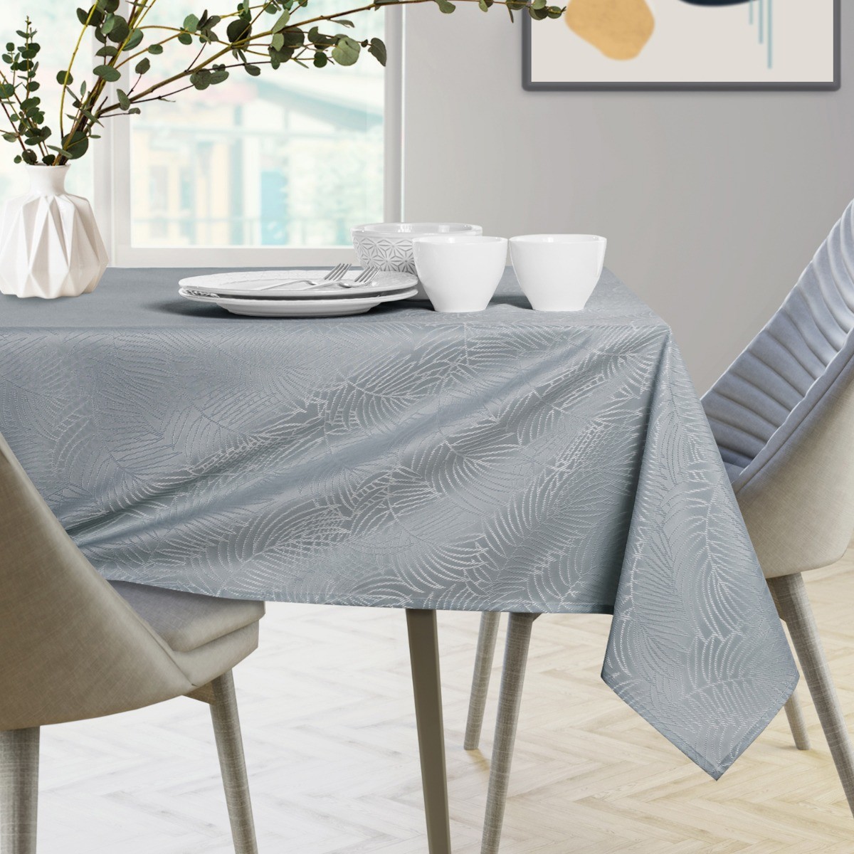 AmeliaHome AmeliaHome - Obrus plamoodporny Jasnoszary GAIA 110x160 cm