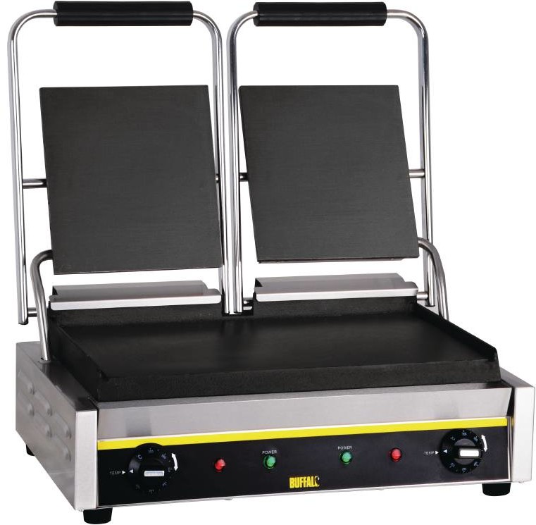 Buffalo Grill kontaktowy podwójny | gładki | powierzchnia 470x250mm | 2,9kW | 540x390x(H)210mm GJ456