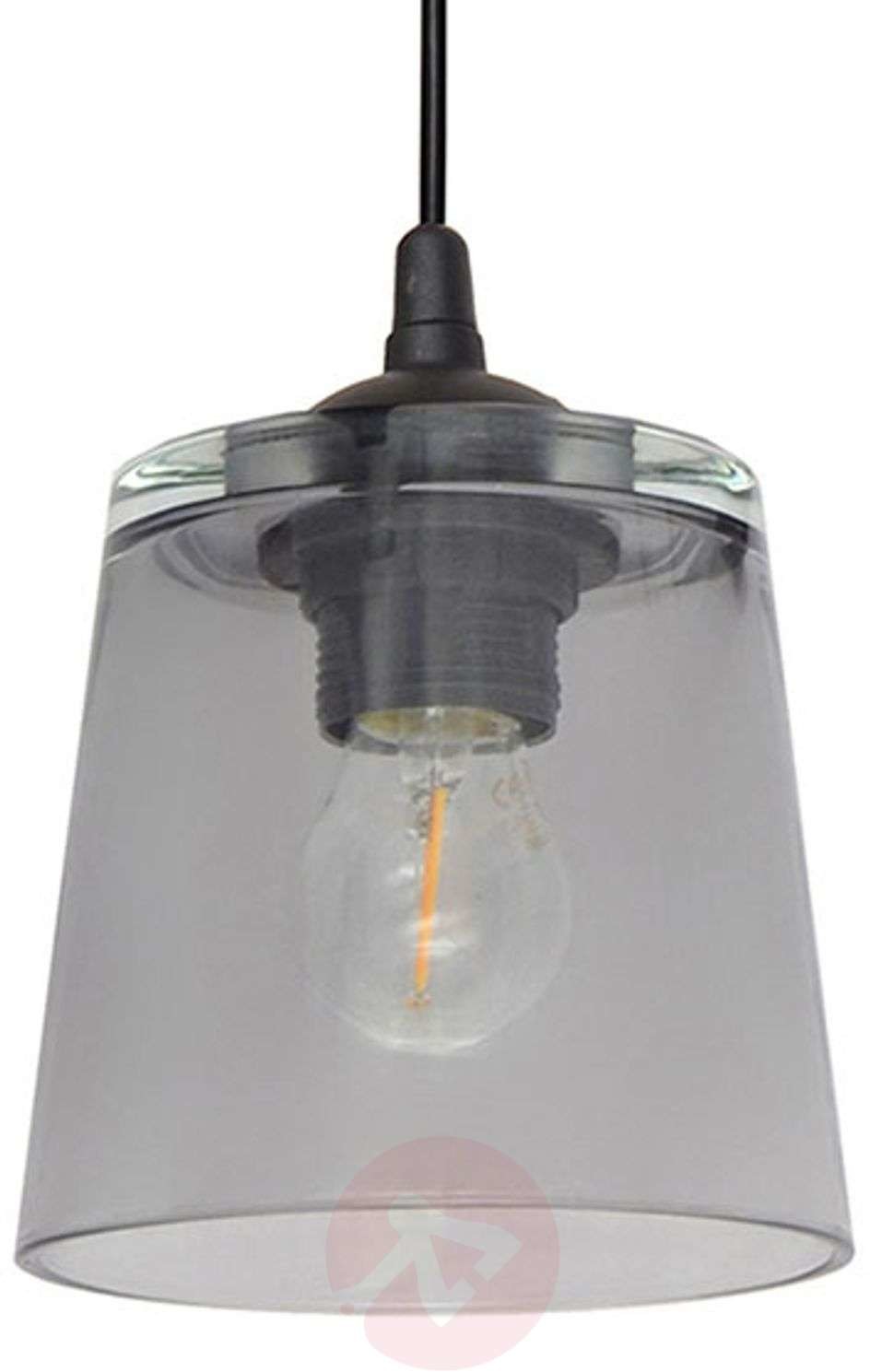 HELAM Lampa wisząca Lucea 1-pkt. szklany klosz smoke