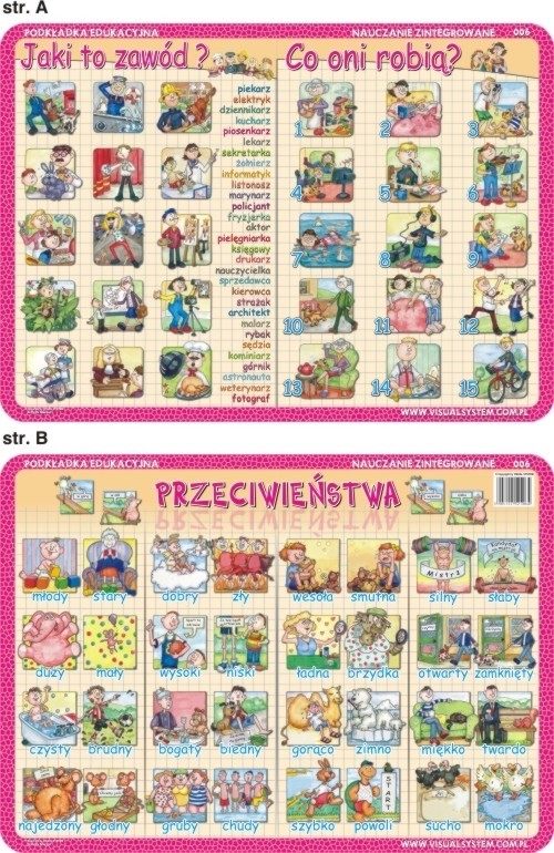 Nieprzypisany Podkładka edukacyjna Jaki to zawód$98 co oni robią przeciwieństwa VISU000