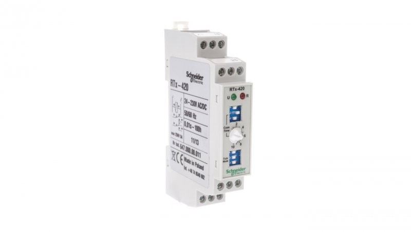 Schneider Electric Przekaźnik czasowy 2P 5A 0,01sek-100h 24-240V AC/DC 4-funkcyjny RTX-420 2612569