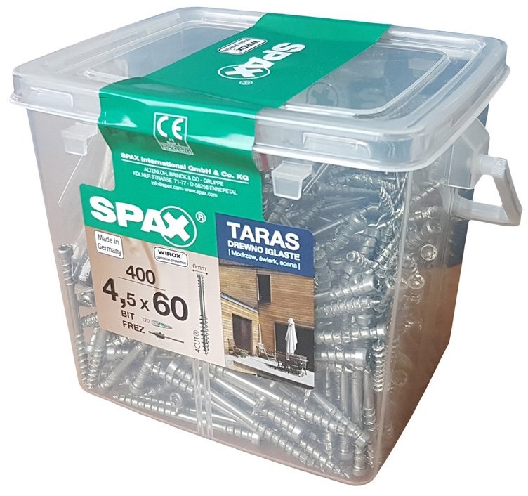 DLH Zestaw montażowy tarasów 400 wkręt. + bit + wiertło 4,5x60