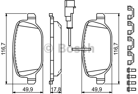 Bosch Zestaw klocków hamulcowych, hamulce tarczowe 0 986 494 717
