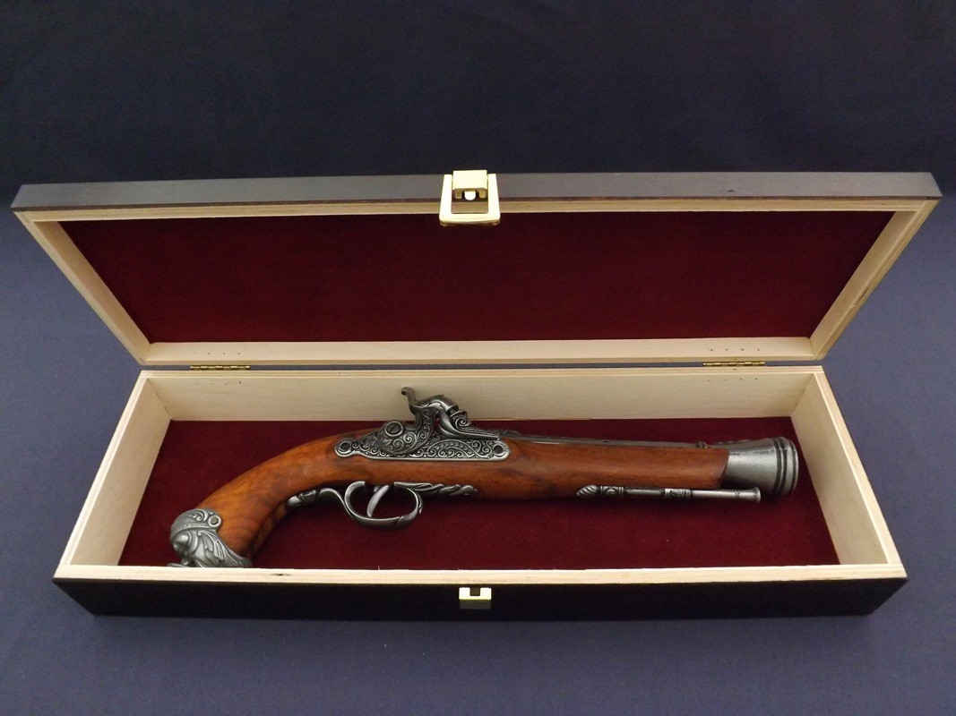 Denix SA REPLIKA WŁOSKI PISTOLET SKAŁKOWY W PUDEŁKU MODEL 1104G+P01 1104G+P01