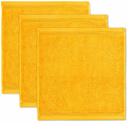 Möve möve Superwuschel ręcznik do rąk 30 x 30 cm ze 100% bawełny, złoty zestaw 3 sztuk