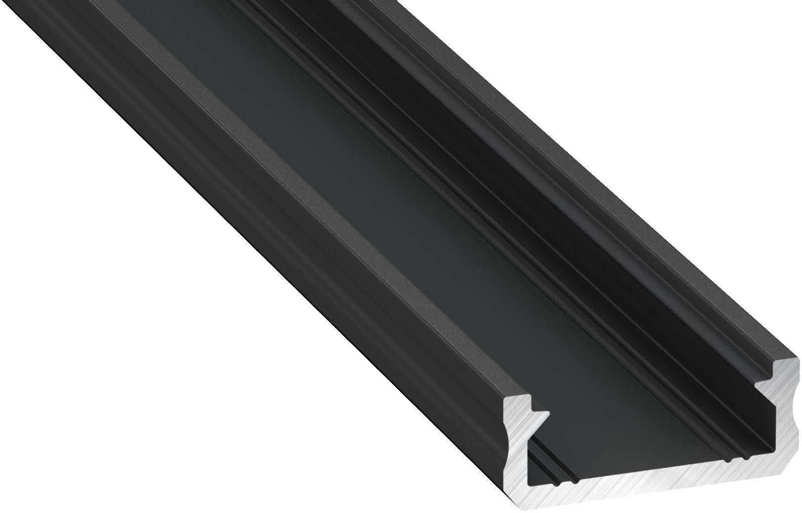 Eko-Light PROFIL ALUMINOWY CZARNY TYP D 1m + KLOSZ MLECZNY D CZAR 1M) EKPR6398
