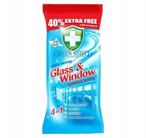 Green Shield chusteczki do szyb i luster 70 sztuk