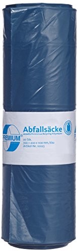 DEISS PREMIUM deiss Premium 10023 worki na śmieci, 900 MM X 1100 MM X 0,06 MM, niebieskie (20 szt.) 10023