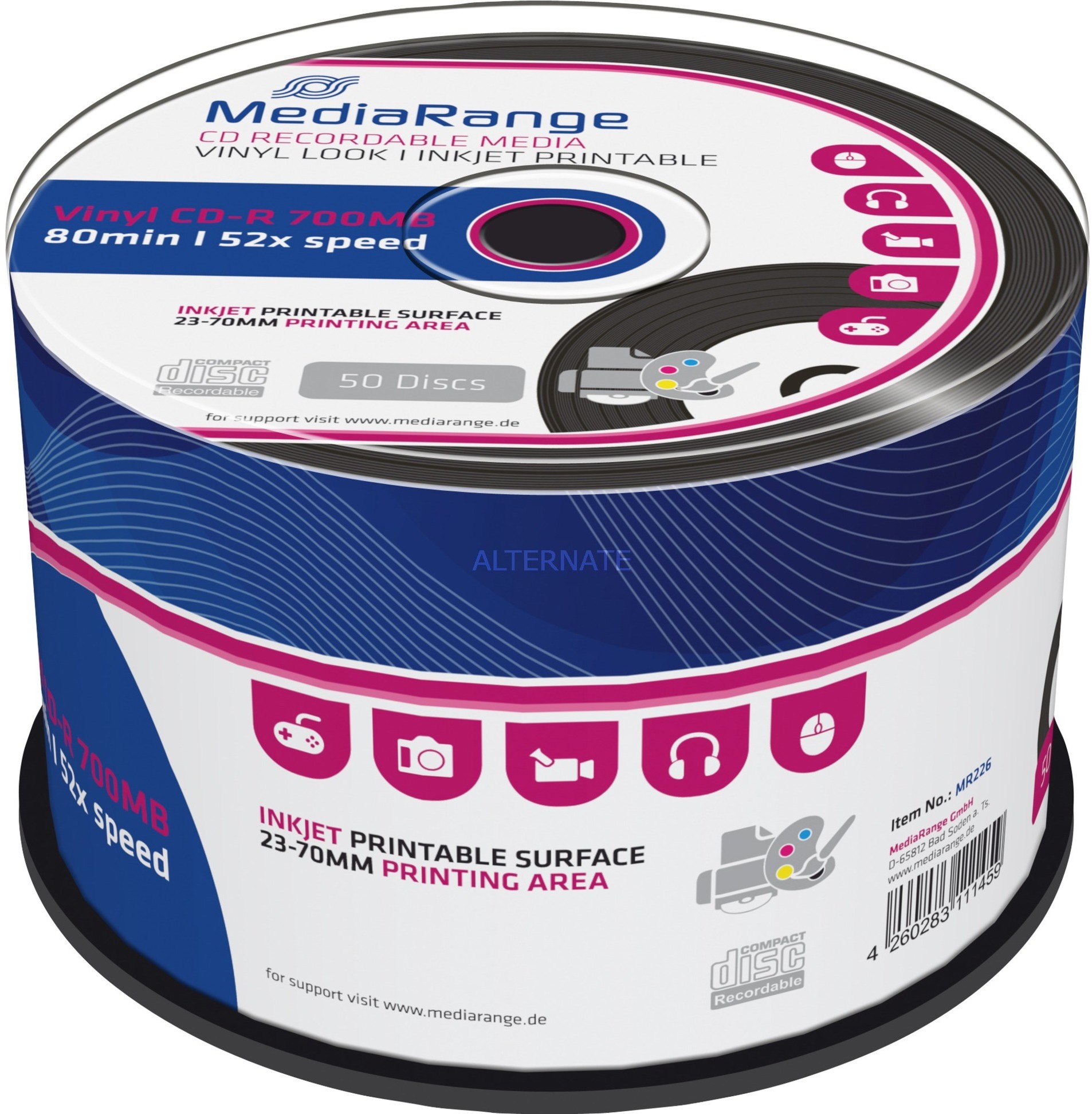 MediaRange CD-R 700MB 50 szt. 4260283111459